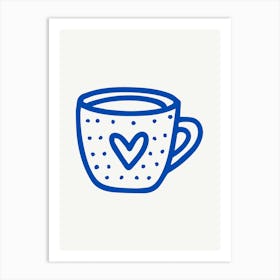 Coffee Cup With Heart Cute Art Print