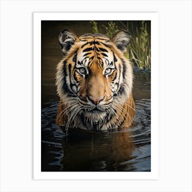 Tiger Art In Photorealism Style 3 Art Print