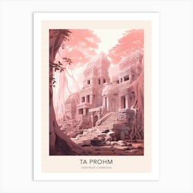 The Ta Prohm Siem Reap Cambodia Travel Poster Art Print