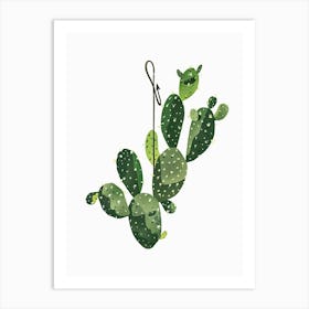 Fishhook Cactus Minimalist Abstract Illustration 3 Art Print