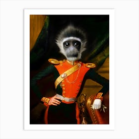 Curious Laurence The Monkey Pet Portraits Art Print