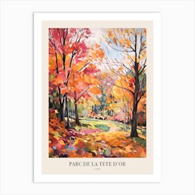 Autumn City Park Painting Parc De La Tete D Or Lyon France 2 Poster Art Print