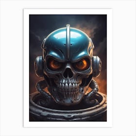 Skull Of A Robot Art Print