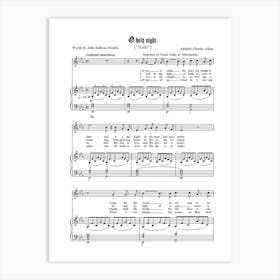 O Holy Night Music sheet Print Art Print