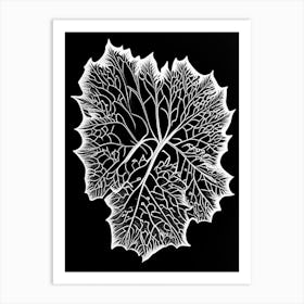 Wild Grape Leaf Linocut 2 Art Print