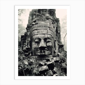 Krong Siem Reap, Cambodia, Black And White Old Photo 1 Art Print