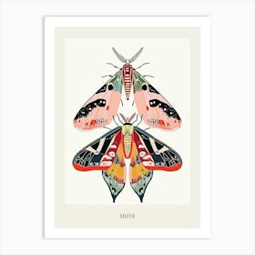 Colourful Insect Illustration Moth 21 Poster Art Print
