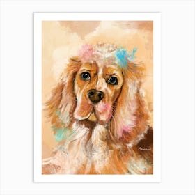 Spaniel Golden Dog Affiche