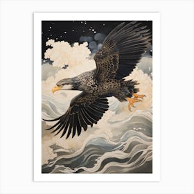 Crested Caracara 1 Gold Detail Painting Art Print