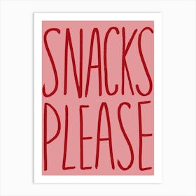 Snacks Please Red Art Print