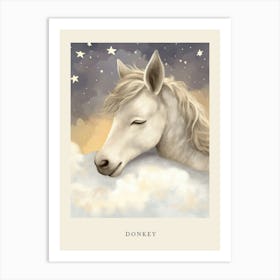 Sleeping Baby Donkey Nursery Poster Art Print