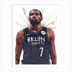 Kevin Durant Brooklyn Nets 1 Art Print