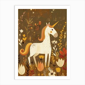 Unicorn In The Meadow Muted Pastels 2 Art Print