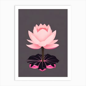 A Pink Lotus In Minimalist Style Vertical Composition 93 Art Print