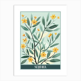 Sequoia Tree Flat Illustration 4 Poster Art Print