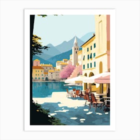 Kotor, Montenegro, Flat Pastels Tones Illustration 1 Art Print