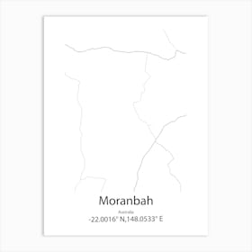 Moranbah,Australia Minimalist Map Art Print