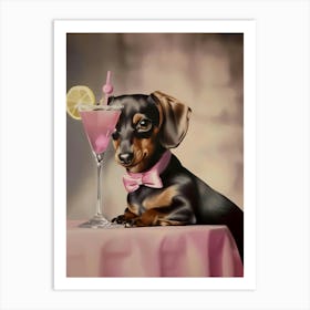 Dachshund Cocktail Art Print