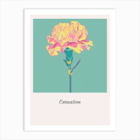 Carnation 3 Square Flower Illustration Poster Art Print