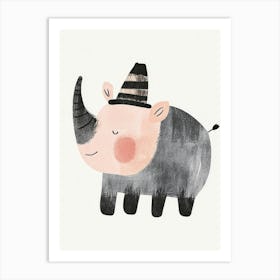 Rhino Hat Art Print