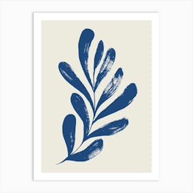 Blue Leaf 3 Art Print