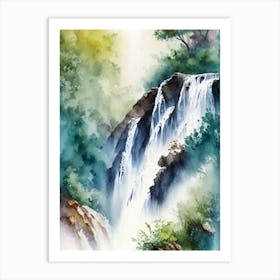 Skradinski Buk Waterfall, Croatia Water Colour  (3) Art Print