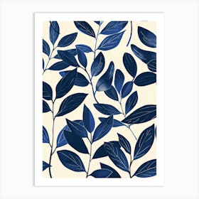 Blue Leaves 31 Art Print