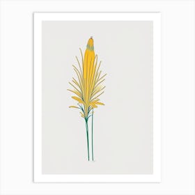 Kniphofia Floral Minimal Line Drawing 2 Flower Art Print