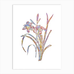 Stained Glass Orange Day Lily Mosaic Botanical Illustration on White n.0338 Art Print