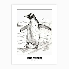 Penguin Sliding On Ice Poster 8 Art Print