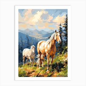 Horses Painting In Appalachian Mountains, Usa 3 Art Print