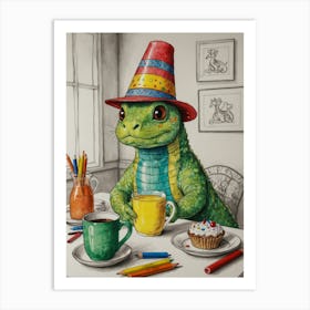 Lizard In A Hat 3 Art Print