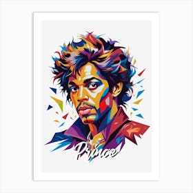 Prince 01 Portrait Music Icon WPAP Pop Art Style Art Print