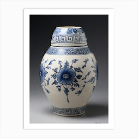 Chinese Blue And White Vase.5 Art Print