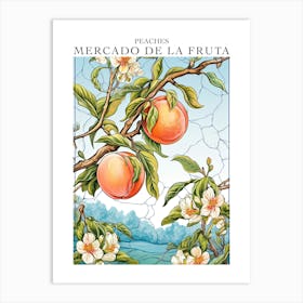 Mercado De La Fruta Peaches Illustration 2 Poster Art Print