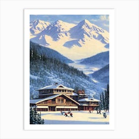 Alyeska, Usa Ski Resort Vintage Landscape 4 Skiing Poster Art Print