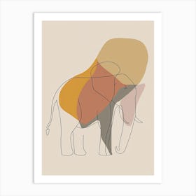 Elephant - Boho, Line Art 7 Art Print