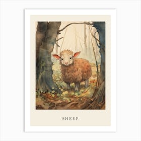 Beatrix Potter Inspired  Animal Watercolour Sheep 1 Art Print