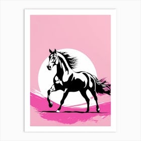 horse On Solid pin Background, modern animal art, 1 Art Print