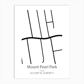 Mount Pearl Park,Canada Minimalist Map Art Print