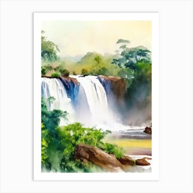 Murchison Falls, Uganda Water Colour  (2) Art Print