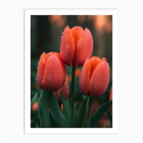 Tulips At Sunset Art Print