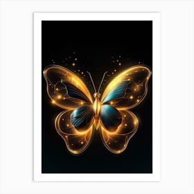 Golden Butterfly 54 Art Print