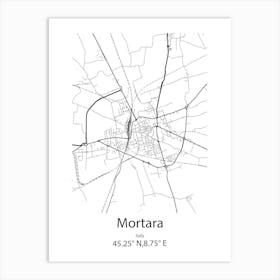 Mortara,Italy Minimalist Map Art Print