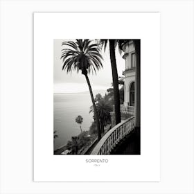 Poster Of Sorrento, Italy, Black And White Photo 3 Art Print