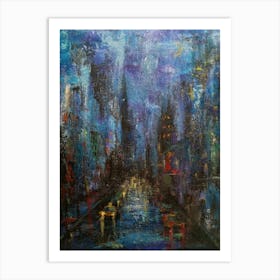 Cityscape At Night Art Print