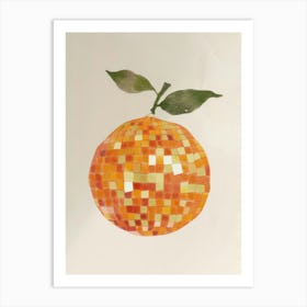 Disco Ball Orange Disco Poster Trendy Aesthetic Food Kitchen Art Print