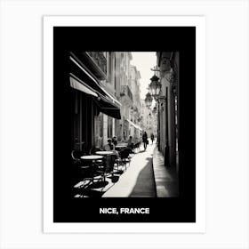 Poster Of Nice, France, Mediterranean Black And White Photography Analogue 8 Art Print