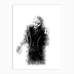 Joker Pencil Portrait Art Print