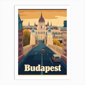 Aihrgdesign A Retro Travel Poster For Budapest Featuring The Art Print